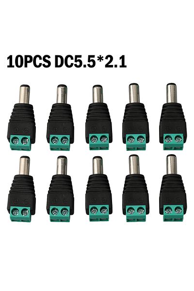 Choice A 10PCS Male DC Power Plug 5 5 x 2 1MM Adapter Connector Easy to Install Plug for Pickup Power Sup.