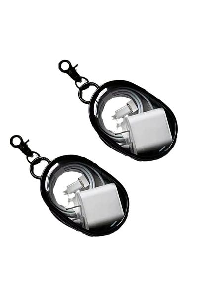 Choice 2pcs black Portable Mini Transparent Storage Bag with Zipper, Multifunctional Headphone and Charger