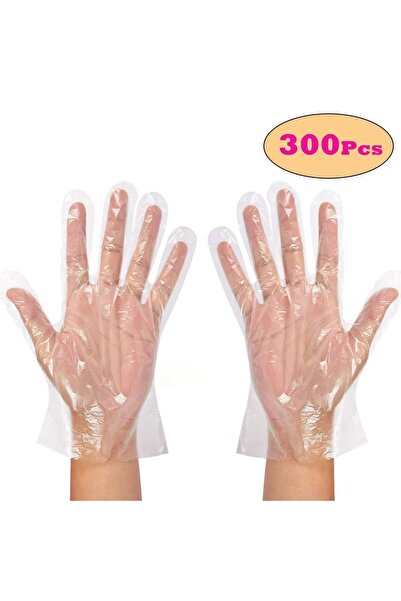 Choice 300pcs Clear Disposable Gloves Transparent Plastic Gloves Latex Free F...