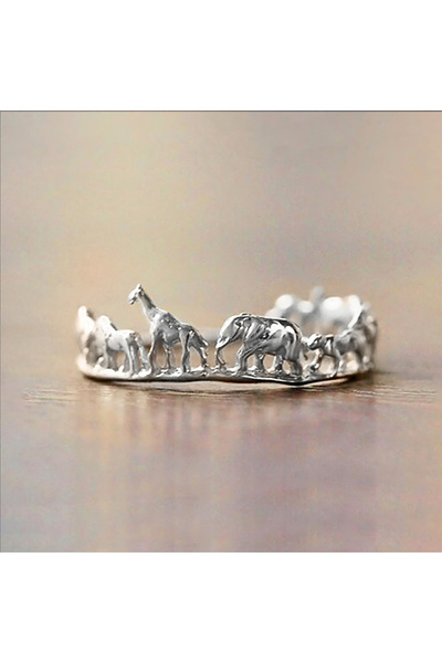 Choice 7 Q291 خواتم نسائية من Huitan بتصميم كوري على شكل حيوان بلون ذهبي معدن...