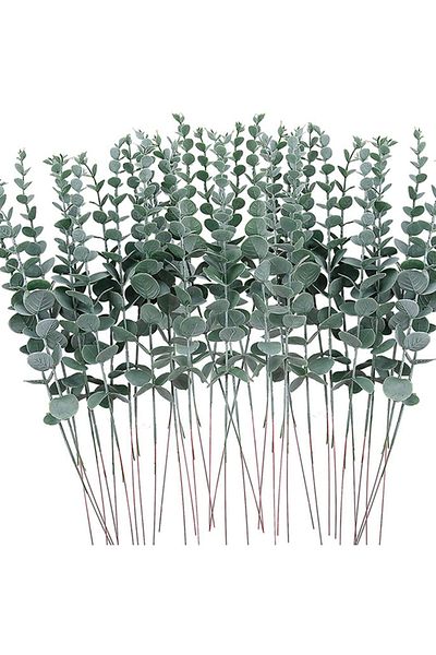Choice 10pieces green Cheap Artificial plant Eucalyptu Leave Hot sale for Christmas Home Wedding garden Dec