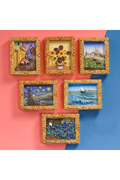 Choice مغناطيس ثلاجة ثلاثي الأبعاد بإطار صورة منظر طبيعي مكون من 6 قطع، مغناط...