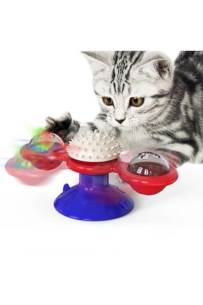 Choice D Windmill Cat Toy Interactive Pet Toys for Cats Puzzle Cat Game Toy With Whirligig Turntable for K.