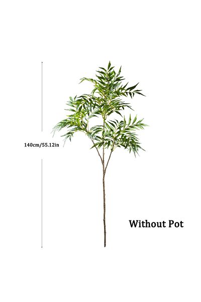 Choice 140cm 3Forks 78-140cm Large Artificial Tree Real Touch Palm Tree Plastic Nandina Leaves Faux Tall B