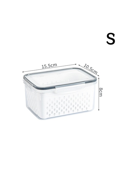Choice1 White S Refrigerator Storage Box Fresh Keeping Vegetable Fruit Plastic Sealed Boxes Drain Basket Fri