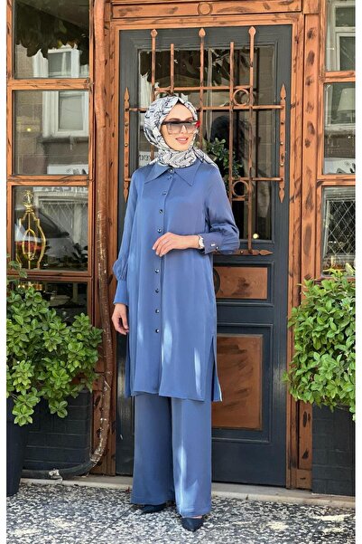 MISS DALIDA Blue Miss Dalida Set - with Trousers T25K-3000