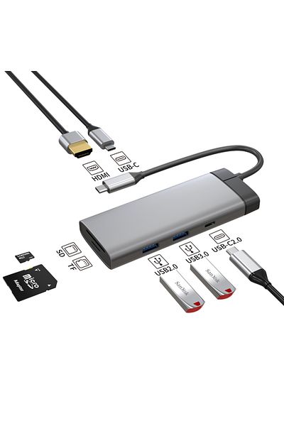 Choice Type c 7in1-BS7A Basix Type-c to HDMI-compatible Docking Station Laptop Adapter With For Macbook Air