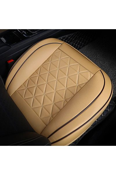 Choice Beige 1pc New Front Car Seat Cover PU Leather Cars Seat Cushion Automobiles Seat Protector Universal