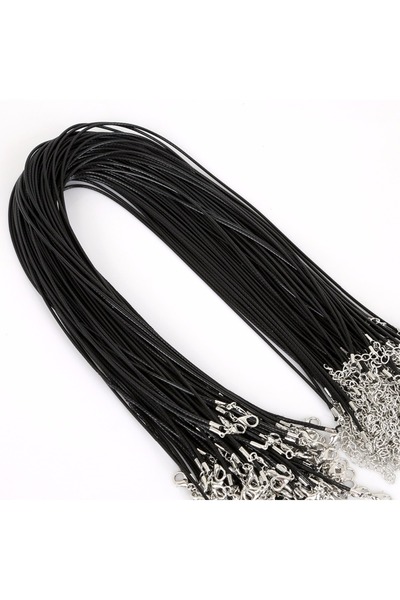 Selderesi 5 Adet Kolye Ipi Balmumu Suni Deri Kaliteli Hazır Ip 60+5 Cm