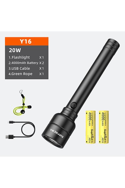 Choice Y16 SuperFire Y16 Tactical Flashlight strong light 350M long-range portable Led Type-C rechargeable