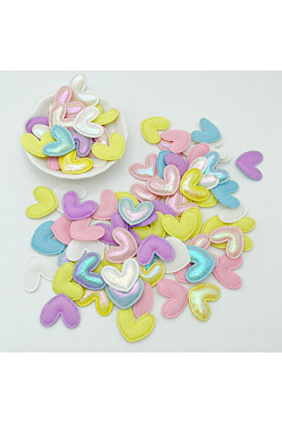Choice mixed 100Pcs 25*22mm Shiny Leather Heart Patches Appliques for Clothes...