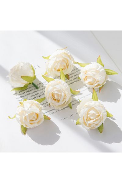 Choice 10pieces Milk White Cheap Artificial Flower Silk Tea Buds Rose For Wedding Wreaths Bouquet Christmas