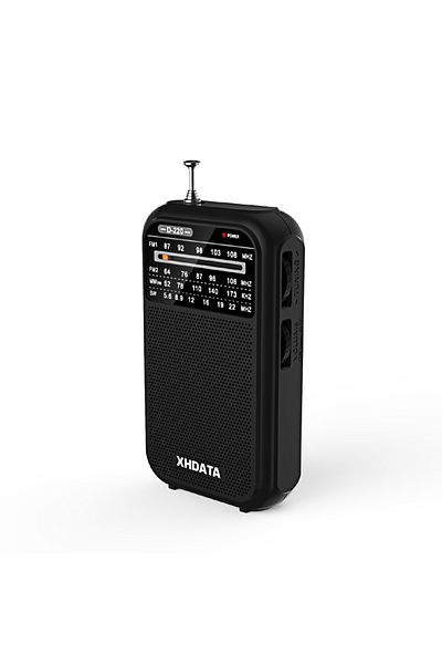 Choice D-220-Black XHDATA D-220 Vintage Retro Radio FM 1-2/MW (9K/10K) /SW 4 Bands Portable Pocket Radio Hi