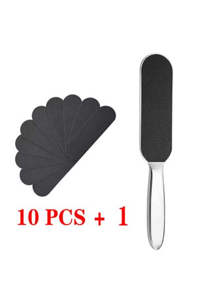 Choice 11pcs 11pcs/Set Pedicure Feet Care Metal Handle Foot and Coarse of Fine and Refill Files Grit Sandin
