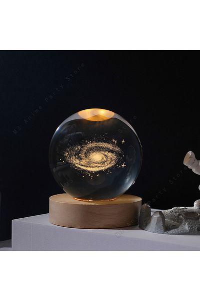 Choice USB Plug Galaxy Unique 3D Crystal Ball Night Light Led Lamp Bedside Table Glowing Galaxy Lamp Saturn