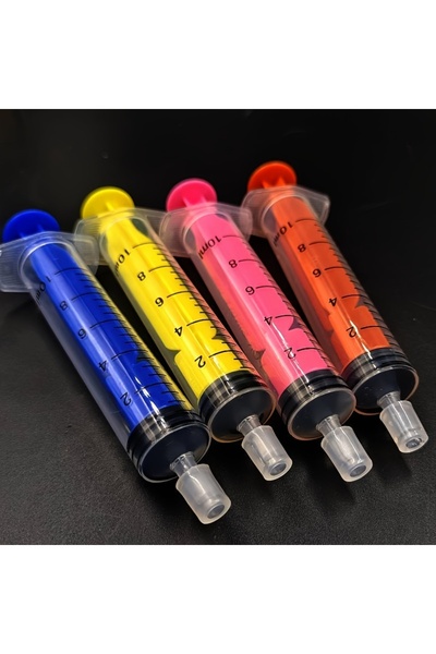 Choice1 محقنة بلاستيكية 10 مل، 4 قطع، رأس عطر ملون، أداة درج مستقيم، محقنة عطر ديفاين