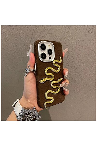 Zebana Apple iPhone 15 Pro Max Uyumlu Kılıf Zebana Serpent Kadife Kumaş Kılıf...