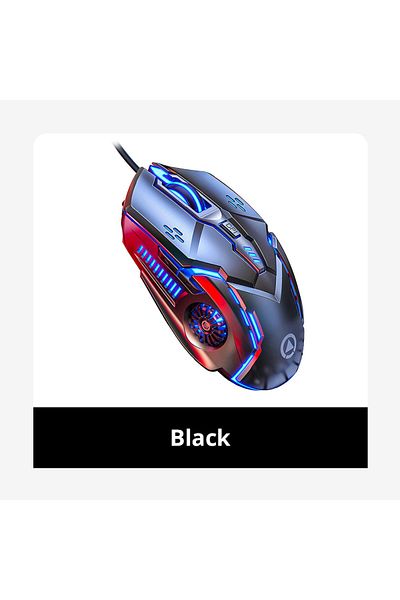 Choice فأرة سلكية صامتة من طراز Black Silver Eagle G5 مزودة بستة مفاتيح مضيئة للألعاب والرياضات الإلكترونية وملحقات الكمبيوتر