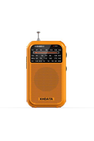 Choice D-220 Yellow XHDATA D-220 Vintage Retro Radio FM 1-2/MW (9K/10K) /SW 4 Bands Portable Pocket Radio H