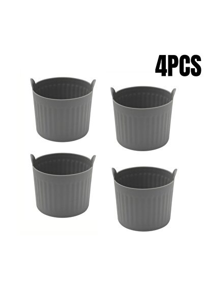 Choice رمادي 4 قطع 2/4 قطع سيليكون مقلاة هوائية للخبز رامكينس مافن بيض سلق كب...