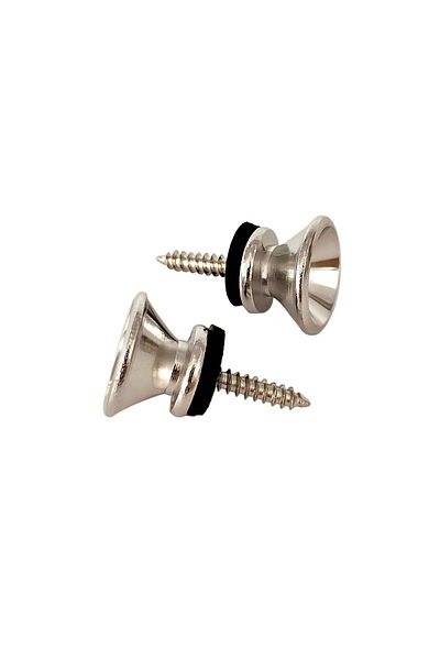 Choice Silver 2pcs 2pcs/lot Metal Guitar Button Electric Bass Strap Locking Pegs Metal End Ukulele Buckle L