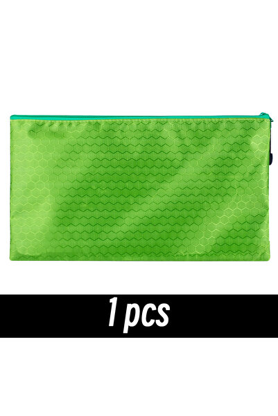 Choice حقيبة أقلام رصاص شبكية سوداء 8 ألوان خضراء قطعة واحدة، حقيبة بسحاب، حق...