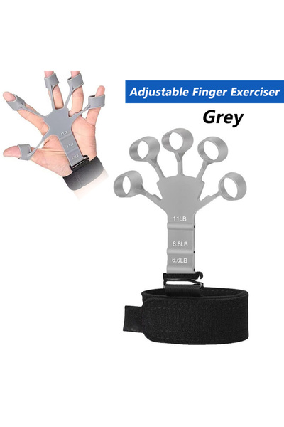 Choice جهاز تدريب قوة قبضة اليد القابل للتعديل من Finger Ex-1 باللون الرمادي بوزن 5-60 كجم مع جهاز تمارين الأصابع لتقوية قبضة اليد