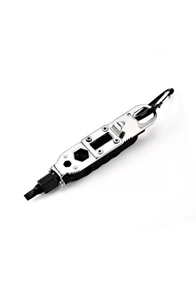 Choice مفك براغي صغير فضي متعدد الوظائف للاستخدام الخارجي EDC على شكل سلسلة م...