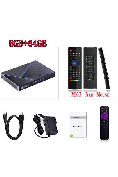 Choice EU Plug 8G 64G MX3 H96 Max V56 Android12 Smart TV Box RK3566 Quad-Core 4K 2.4G/5G WiFi BT4.0 1000M L