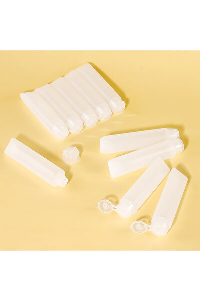 Choice بلاستيك 50 مل أبيض 10 قطع 30/50 مل زجاجات بلاستيكية فارغة قابلة لإعادة التعبئة ناعمة للسفر مع أنبوب ضغط شفاف