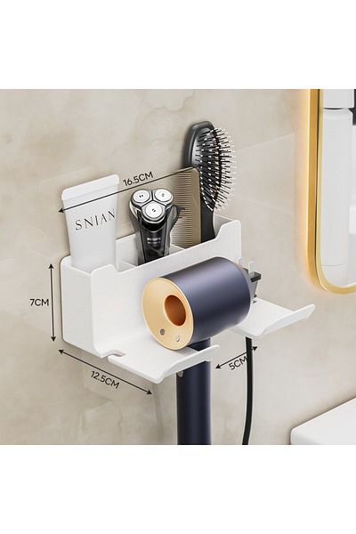 Choice white Hair Dryer Holder Wall Dryer Cradle Straightener Stand Hairdryer Organizer Box Toilet Blower H