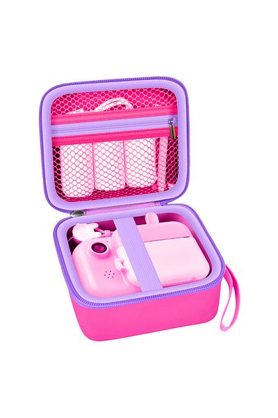 Choice Bright pink Kid Camera Case Compatible with Instant Camera for Kids Digital Video Cameras Storage Ho
