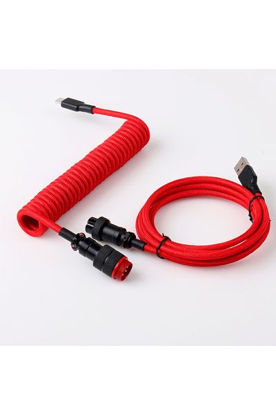 Choice 1.5m D17 LANO USB A to Type C for Mechanical Gaming Keyboard Double Sleeved Wire with GX16 Detachabl