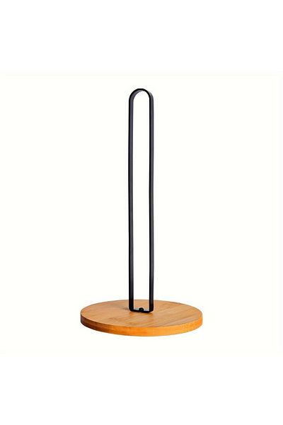 Choice black Wood Paper Towel Holder, Black Paper Towel Holder Countertop, Kitchen Towel Holder Free-Standi