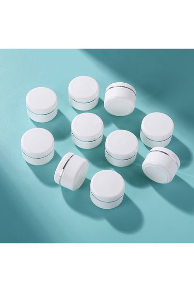 Choice Plastic 20ml WHITE 10pcs 20ml Round Black / White Empty Container Jars with Screw Lids Bulk for Lip