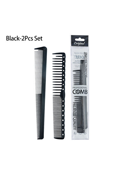 Choice1 مجموعة من قطعتين باللون الأسود، مشط احترافي لتصفيف الشعر بأسنان كثيفة وحافة مضادة للكهرباء الساكنة