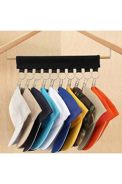 Choice Black Multi functional baseball cap storage clip, fabric portable storage clip, foldable travel coat