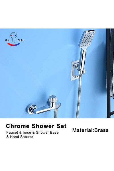 Choice Chrome Shower Set Gray Waterfall Bathtub Faucet With Hand Shower Brass Chrome Wall Mounted Bathroom