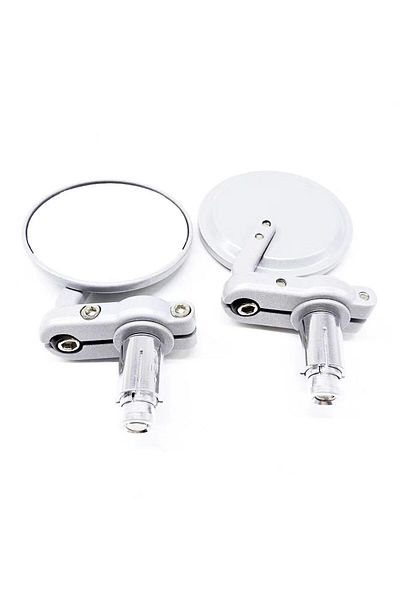 Choice WHITE Pair 7/8" Universal Motorcycle Rear View Mirrors Round Handle Bar End Foldable Motorbike Side
