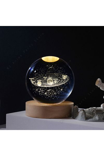 Choice USB Plug Solar system Unique 3D Crystal Ball Night Light Led Lamp Bedside Table Glowing Galaxy Lamp