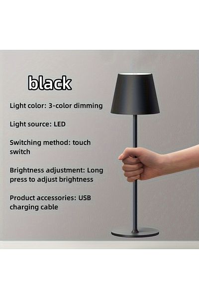 Choice Black Rechargeable Table Lamp Touch Sensor Led Desktop Night Light Wireless Reading Lamp For Hotel B