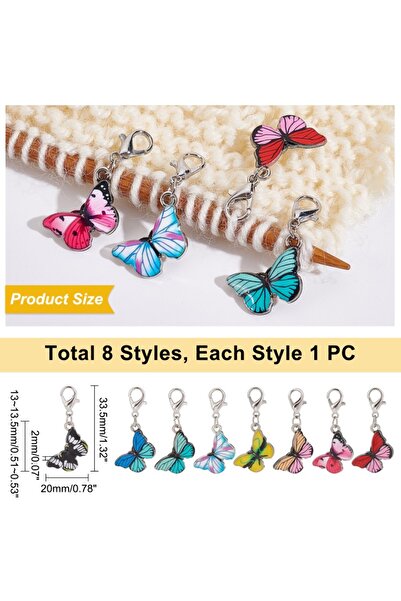 Choice 8 قطع، مجموعة واحدة من 8 قطع من علامات غرز الفراشة، علامات غرز الكروشي...