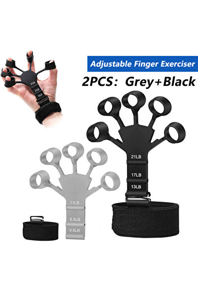 Choice جهاز تدريب قوة قبضة اليد القابل للتعديل من فينجر إكس، رمادي-أسود، 5-60 كجم، مع جهاز تمرين الأصابع، قوة قبضة اليد