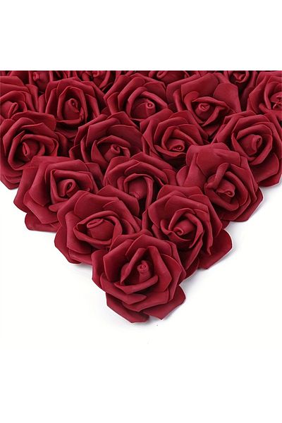 Choice 20Pcs Burgundy 10/20Pcs Artificial Bulk Rose Flowers PE Fake Flower for Home Room Dceor Wedding Part