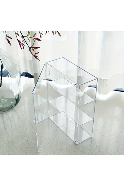 Choice Clear 1pc Open door acrylic display cabinet with handle, transparent dustproof large capacity storag