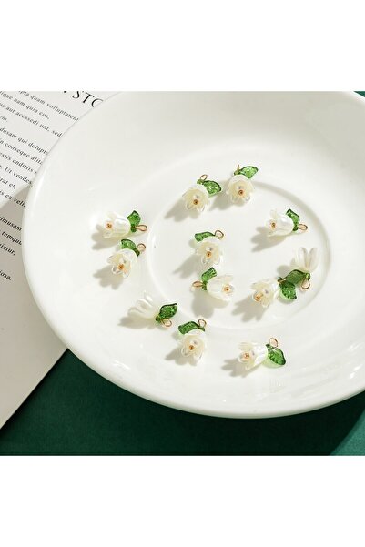 Choice ١٠ قطع/مجموعة من قلادات زهرة الأوركيد على شكل جرس من اللؤلؤ الصناعي، ب...