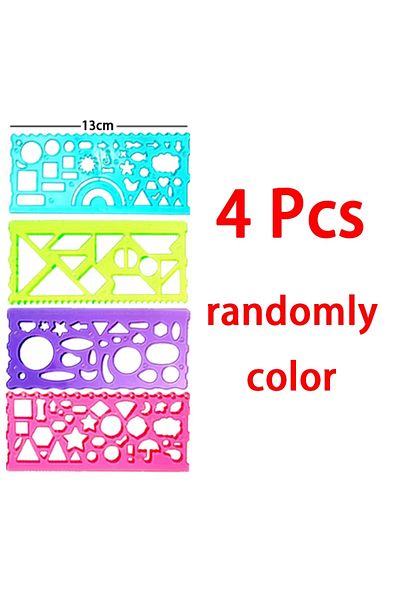 Choice 4pcs Animal Geometry Art Multifunctional Hollow Rulers Drafting Tools School Painting Supplies Offic