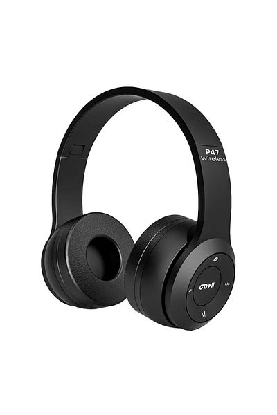 Choice Black Stereo P47 Headset 5.0 Bluetooth Headset Folding Series Wireless Sports Game Headset for iPhon