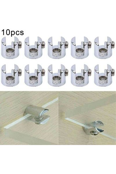 Choice 10pcs 10pcs Glass Clamp Glass Plated Brackets Zinc Clips Holder Satnds Support Bracket Clamps For 6-