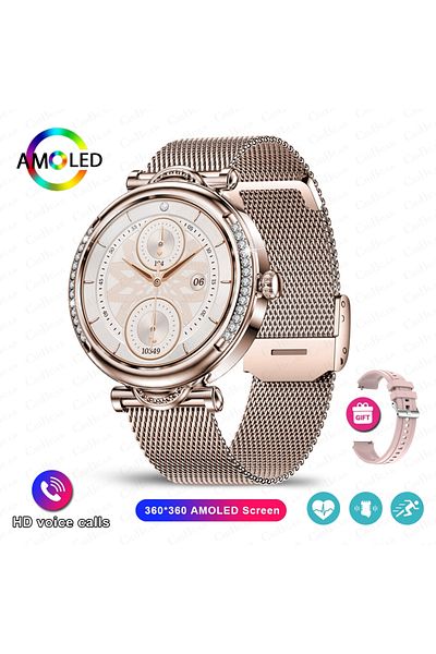 ChiBear rose gold net For Xiaomi Android Fashion Women Smart Watch 360*360 HD Screen Heart Rate Custom Dial
